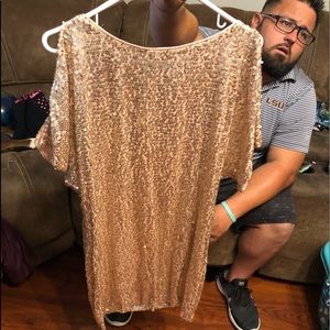 rose gold beaded dress